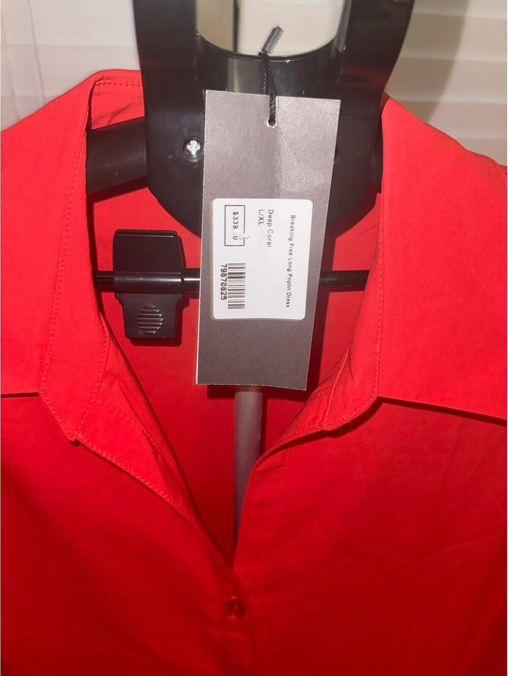 Ruti Breaking‎ Free Long Poplin Dress – Red– L/XLNWT - Picture 3 of 5